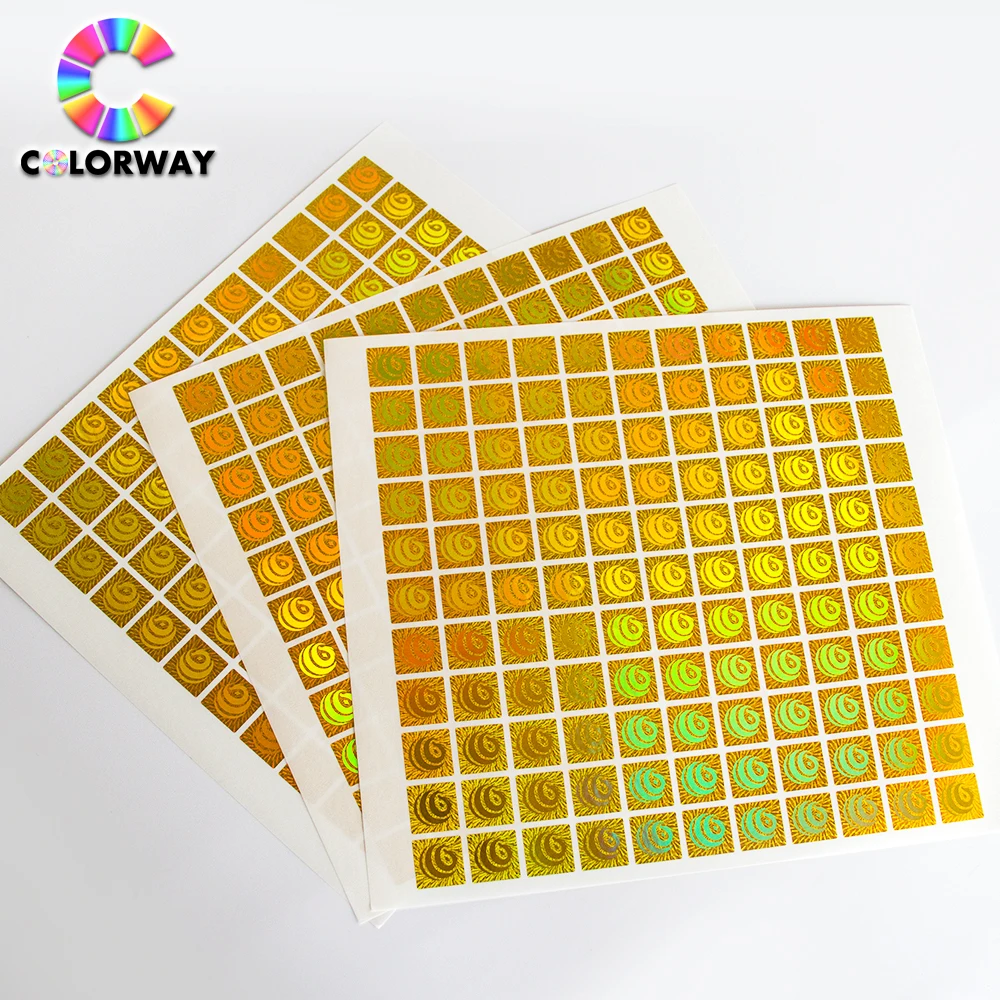 Personalized Custom Logo Printing anti-fake Reflective Hologram sticker hot stamping red foil 3D holographic label