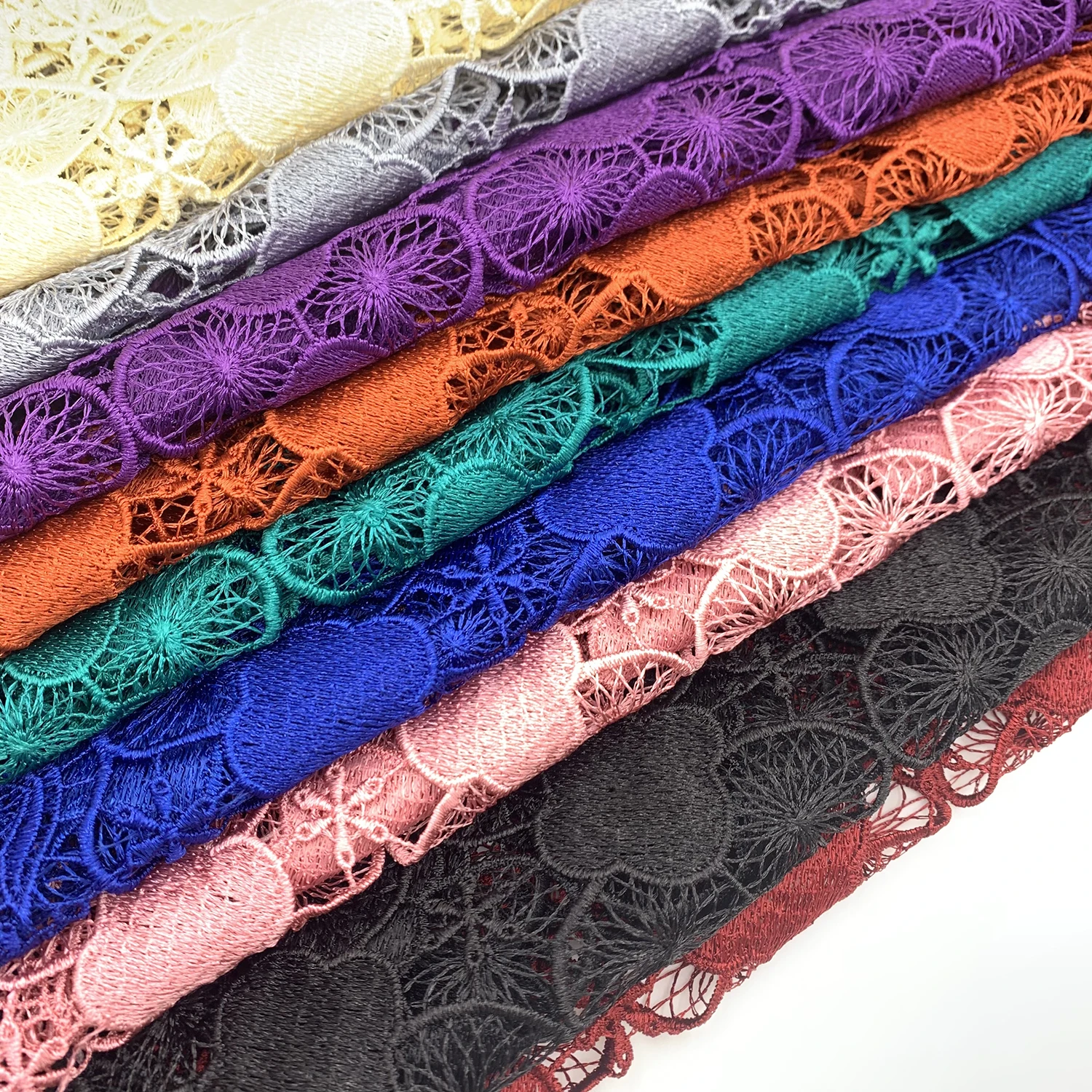 Горячая распродажа цветная 3d Цветочная кружевная ткань гипюр вышивка африканская