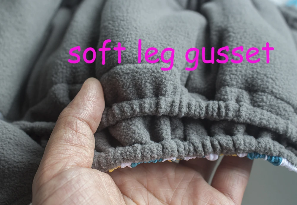 Absorbent AIO cloth diaper reusable all in one diaper nappy bamboo charcoal gusset additional insert for heavy wetter night