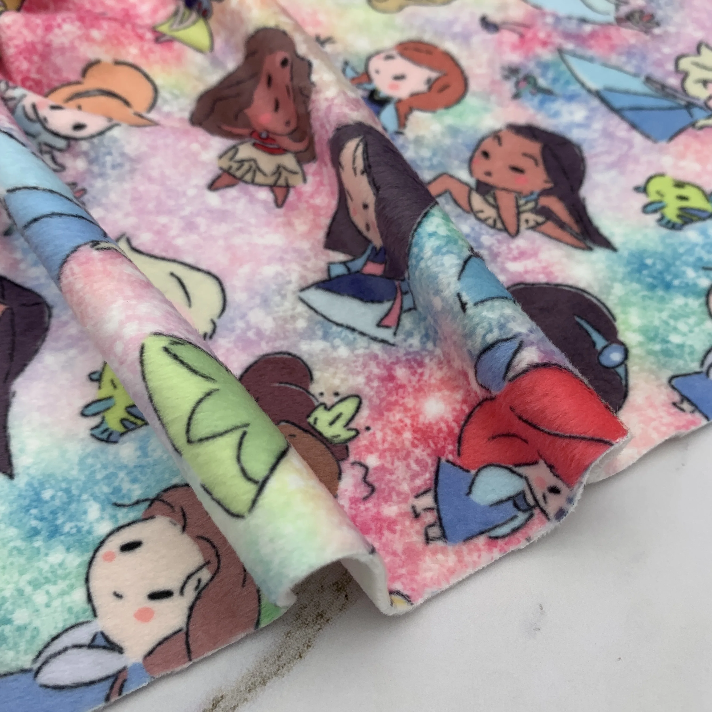 Hot-selling customize digital printing elastic knitting 100% poly baby blanket double sides squish minky fabric