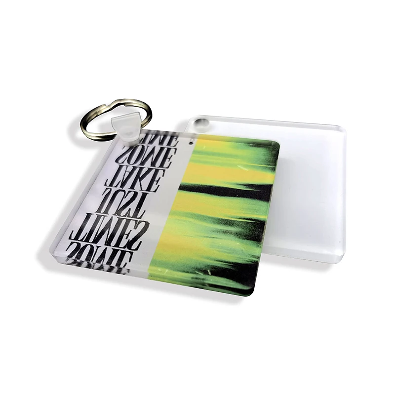Sublimation acrylic keychain resin blank key tag square shape key holder