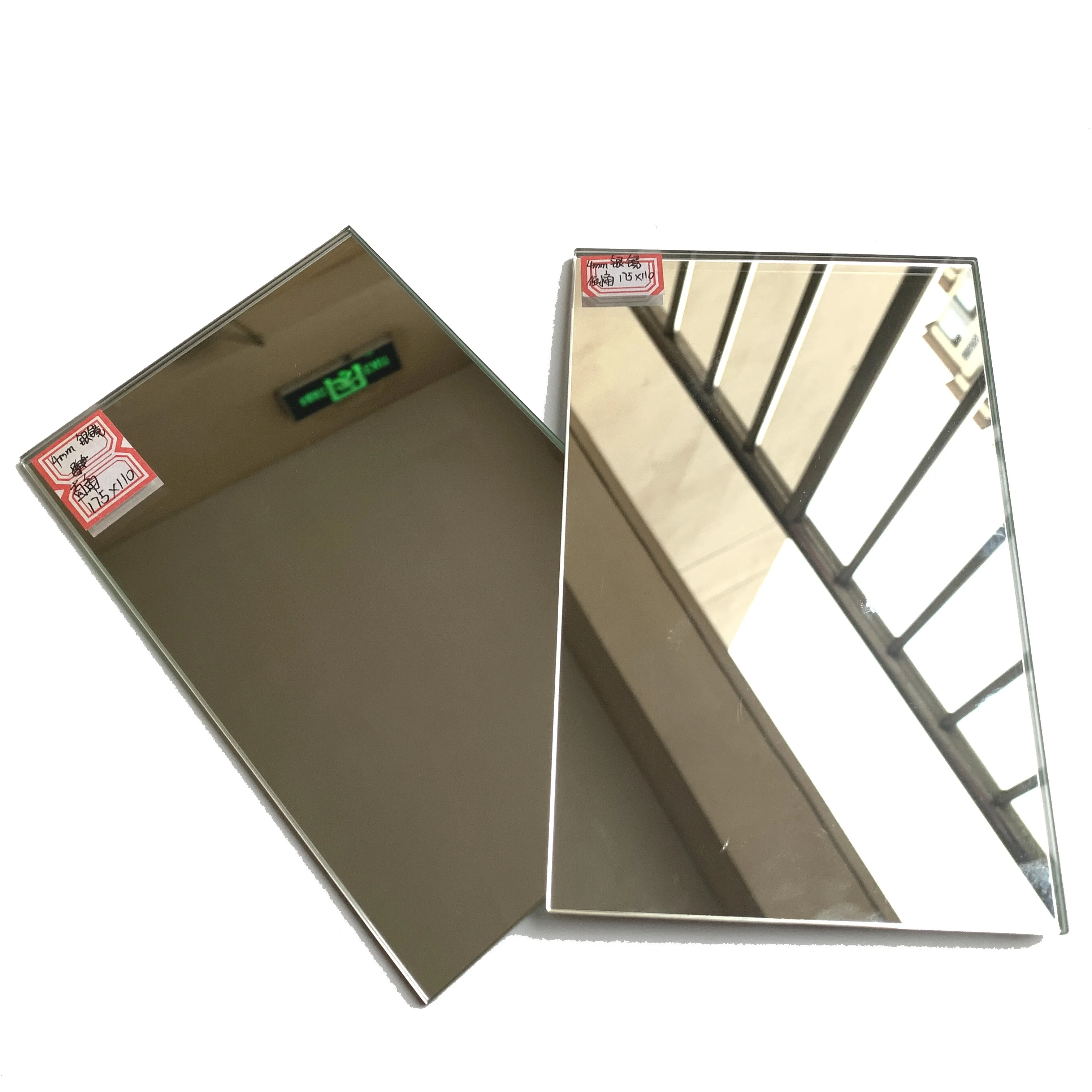 wholesale 3.6mm 24x36 flat pink tinted plain Large  polished silver aluminum mirrors plate used for gym plain mirror sheet