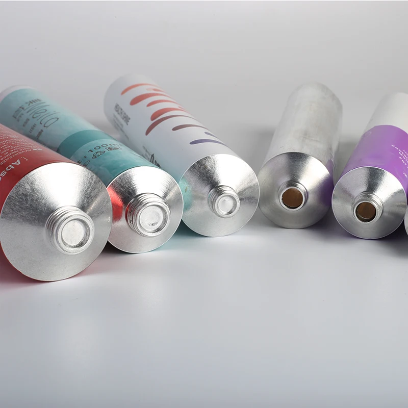 ZIYANG Custom Diameter 30MM 32MM Round Cosmetics Cream Extrusion Collapsible Squeeze Pipe Packaging Hair Color Aluminum Tube
