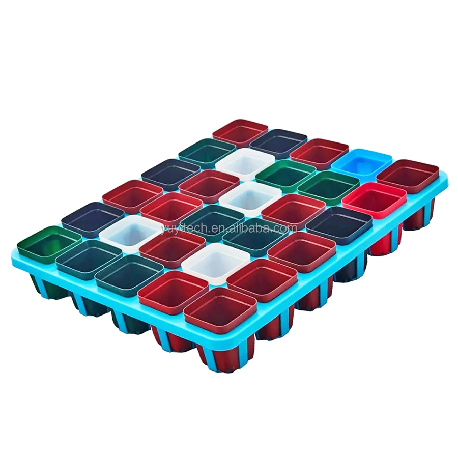 China Custom Colors Flower Plant Nursery Square Rectangle Large Mini Small PP Plastic Succulent Pots With Stand