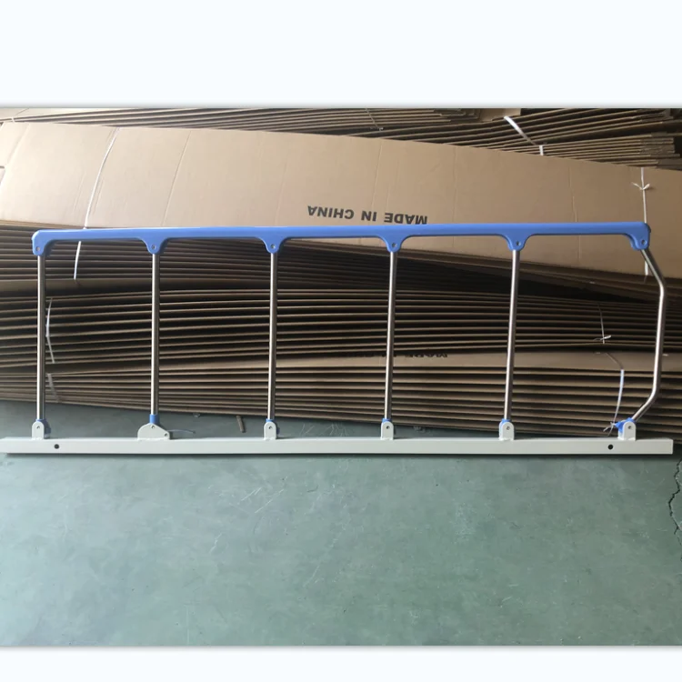 Collapsible 6 Bars Hospital Bed Accessories Stainless Steel and Nylon Foldable Side Rail Portable Nursing Furniture