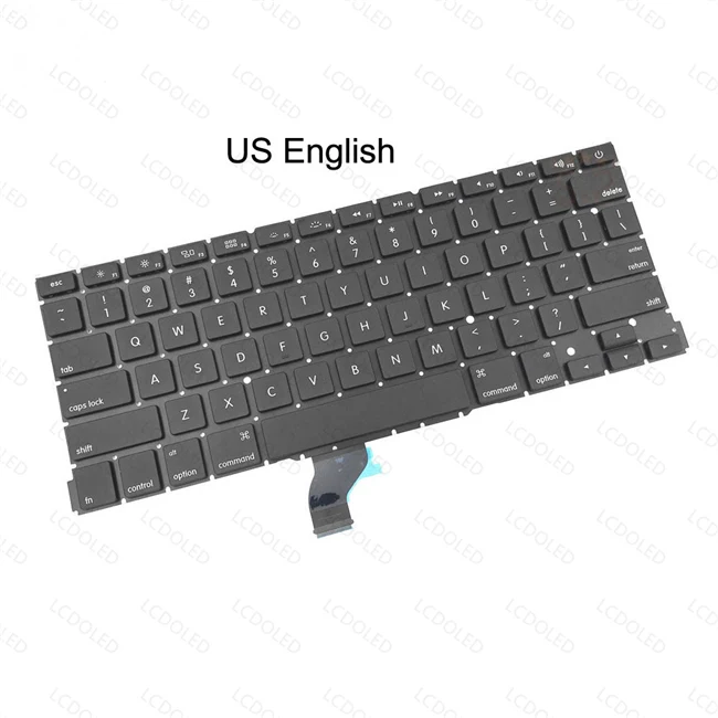  LCDOLED оптовая продажа оригинальная новая клавиатура для Macbook Pro Retina 13 дюймов A1502 английская и Европейская замена клавиатуры на 2013-2015 года