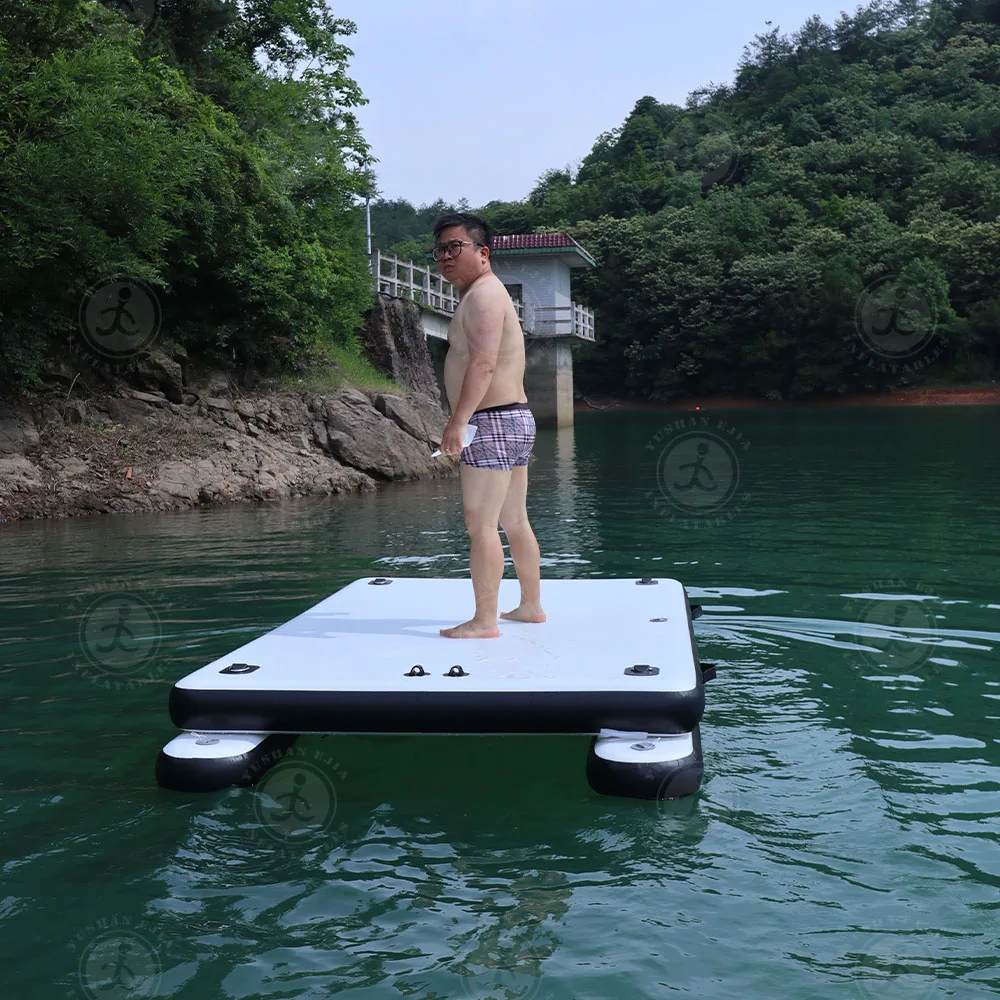 Custom Drop Stitch Inflatable Sport Boats Yacht Dock  Floating Water Mat Inflatable Dock for Yaht