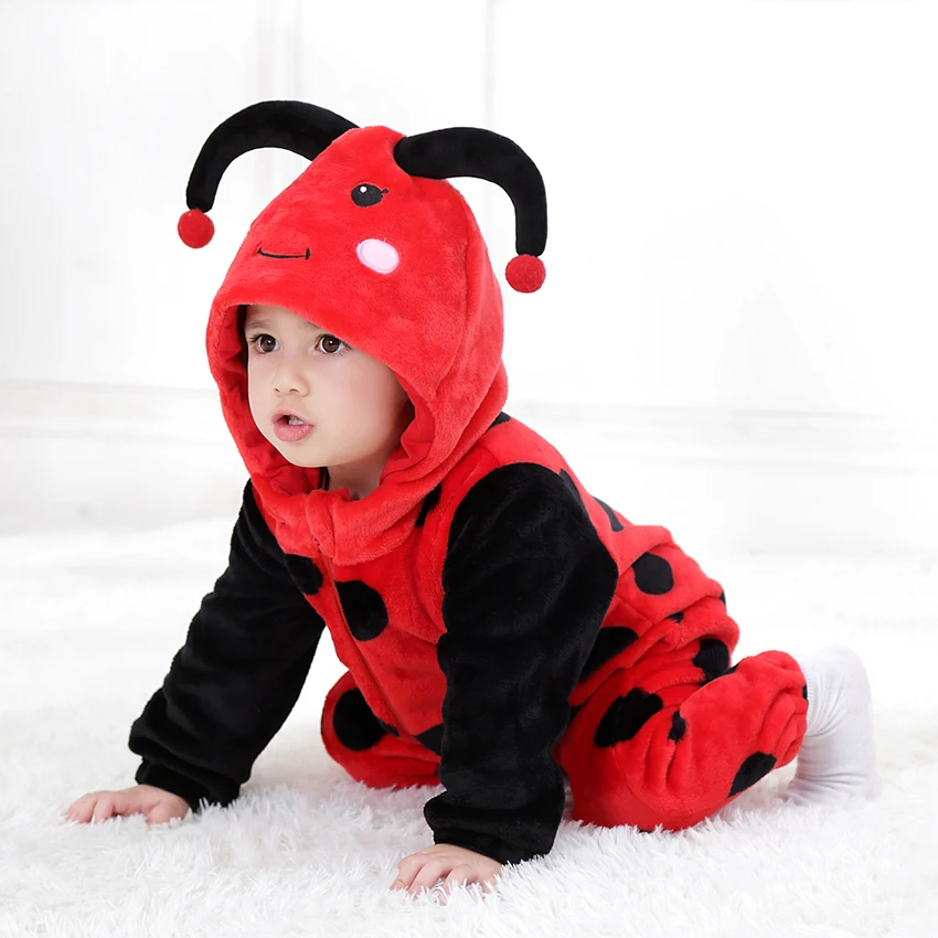 TONWHAR Warm & Practical Insect Costume for Children Bee Ladybug Worm kids halloween costume onesie