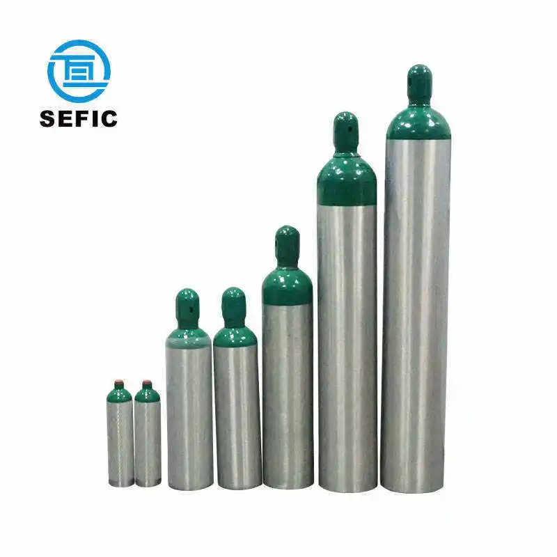 1L 2L 3L 4L 5L 6L 7L 8L 9L 10L 15L 18L ISO7866 Aluminum Medical Gas Tank Oxygen Cylinder TPED/PED
