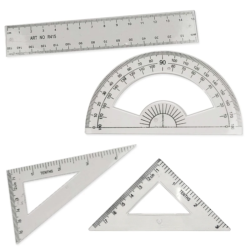 Wholesale Cheapest Price 13 pcs School Mathematical Metal Geometry Math Compass And Protractor Stationery Set For School Kids