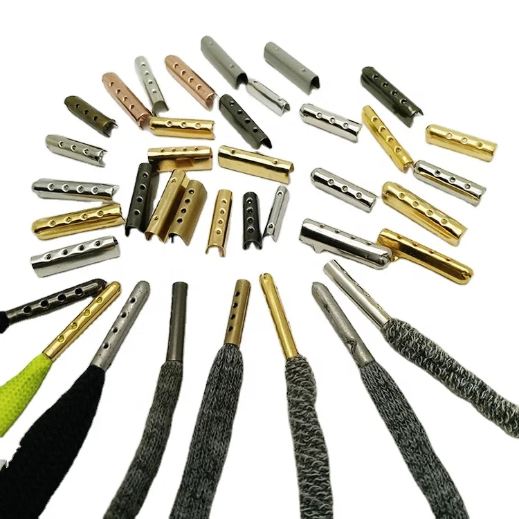 Factory Wholesale Custom Gun Matt gold color zine alloy Shoe Lace Shoelace Hoodie Metal Aglet for drawstring hoodies