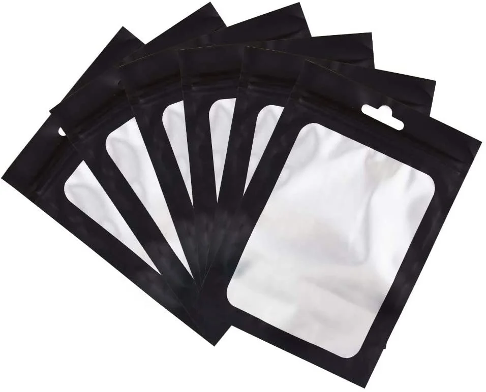 Mylar Foil Bags Digital Printer Three Sides Sealed Pouches for Mobile Phone Cases Customized Promotion Waterproof Matte Black