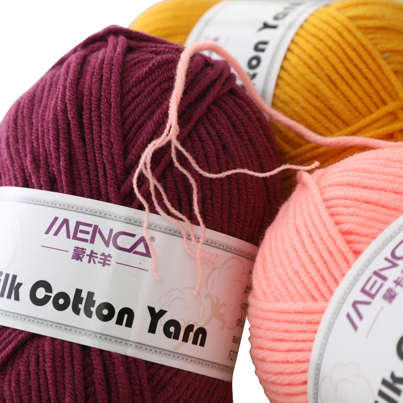 Milk Cotton Yarn 5ply for Hand Knitting Multi 92 Colors 12s/5 Middle Thickness 9# Needles Baby Yarns Thread