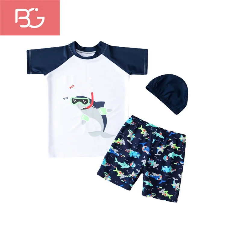 Hot Selling Short sleeve kids Swimwear for boys Two Piece Swimsuit Baby Bathing Suit Swimwear for Little Boys