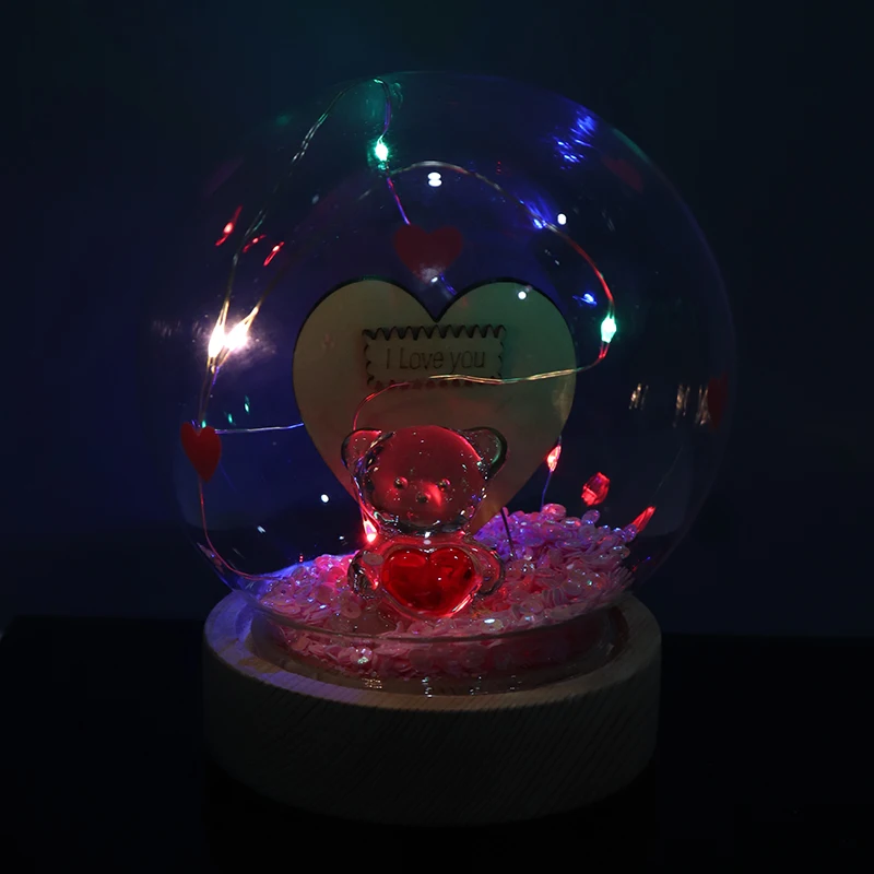 Home Decor Display Decorative Jar Container Extra Large Round Clear Glass Dome with Wood Base