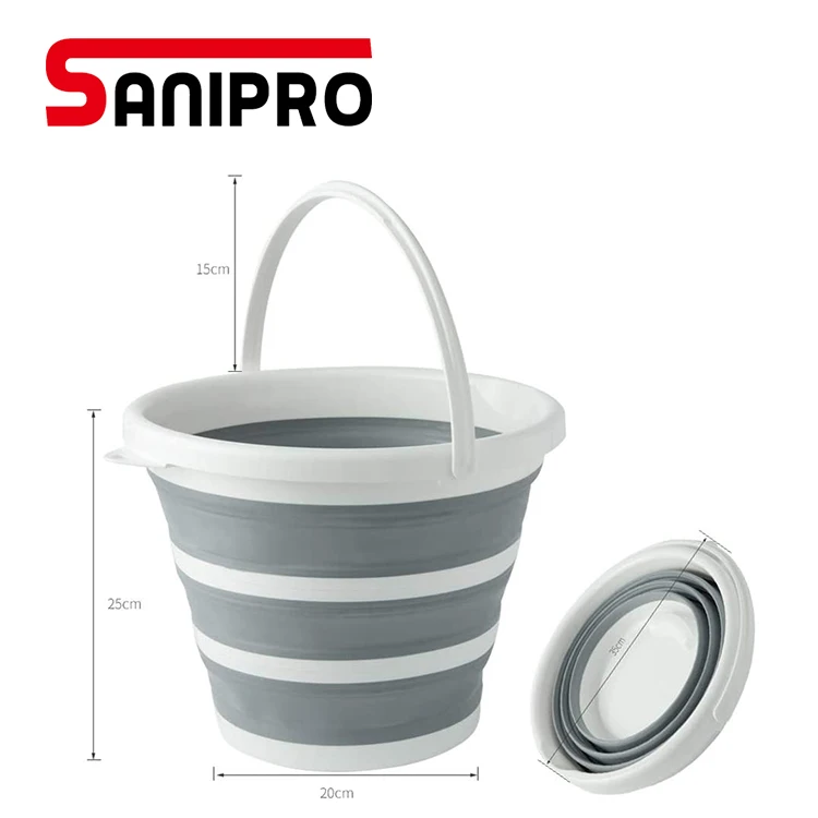 
Sanipro 10L Portable Multifunctional Fishing Beach Water Pail Car Wash Bucket Camping Plastic Bucket Homewares Folding Bucket 