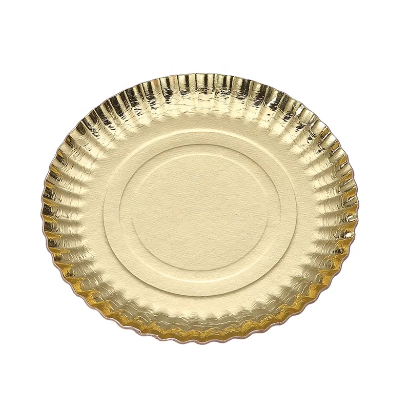 Disposable Gold cake tray 5 sizes round shape cake plate factory cheap price