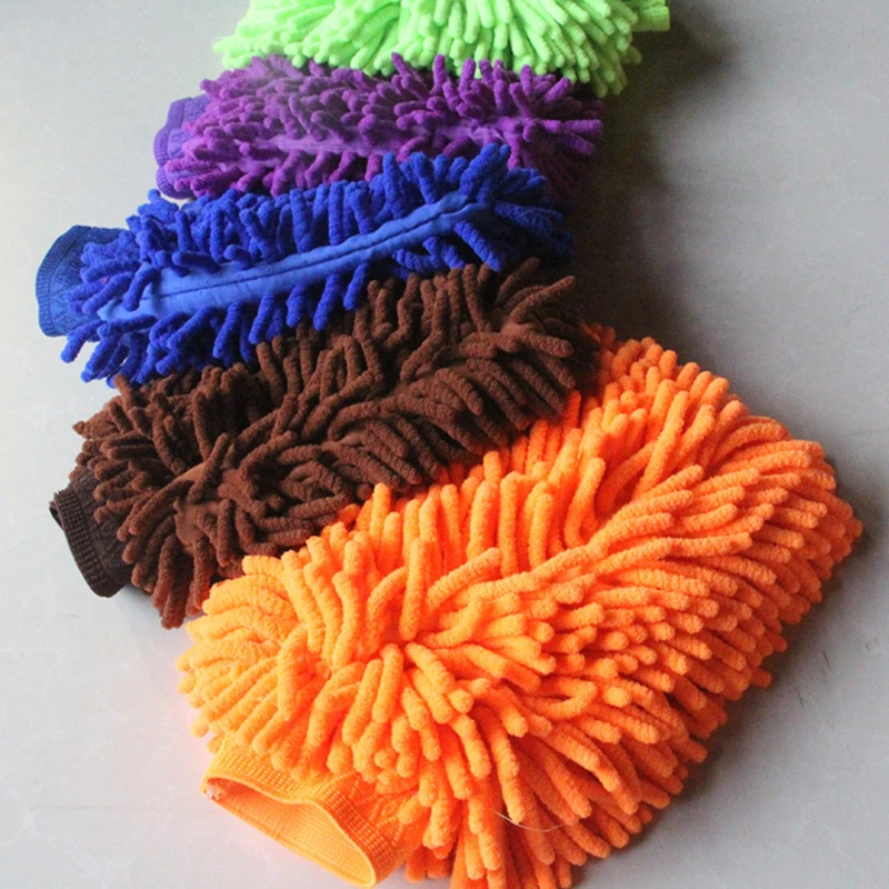 microfiber super mitt cleaning gloves for household car wash microfiber chenille fabric mitt