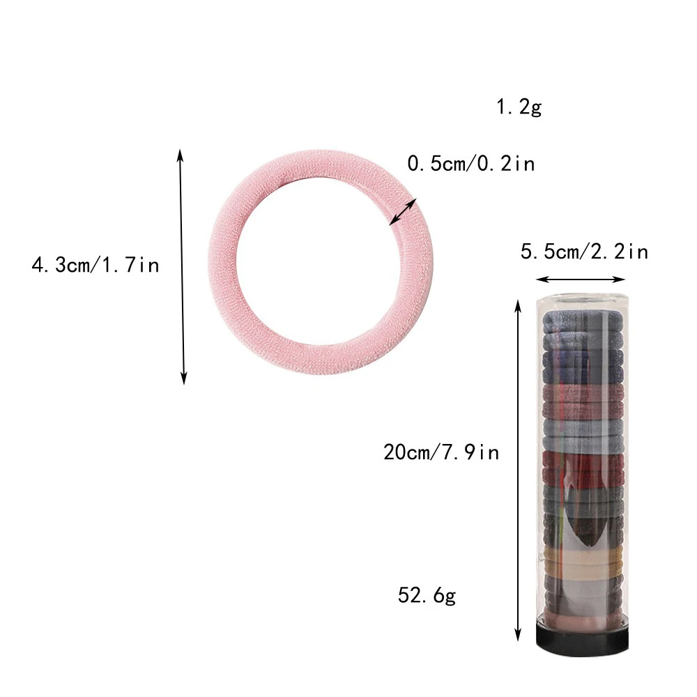 Songmay High Elastic Hairband Ties Towel Seamless Hair Ponytail Korean for Girls 20 Pcs Canned Mixed Colors Fashion Hair Clips