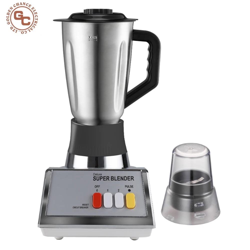 Stainless Steel Household Blender With Meat Grinder Kitchen Electric Blender Machine With Glass Jar
