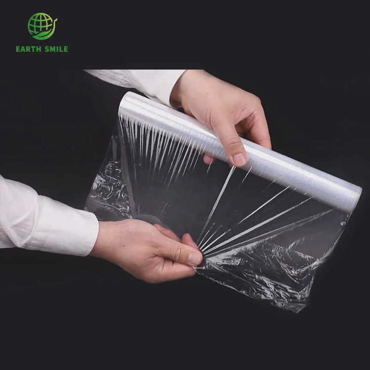 Shrink Strong Custom PLA PBAT Cornstarch Food Grade PE PVC Cling Film Compostable Small Plastic Wrap