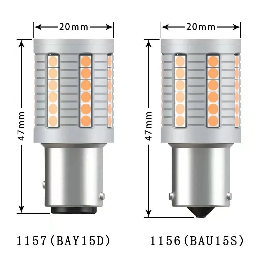 Автомобильный аксессуар без гипер вспышки P21w 3156 7440 45smd 3030 Поворотная лампа заднего хода 12 В лампочка белая 4 шт. цоколь 1156 светодиод