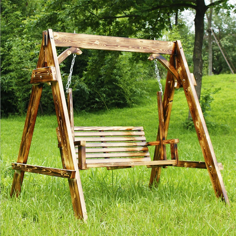 Роскошный уличный садовый гамак из массива дерева подвесное двойное кресло-качели для двух