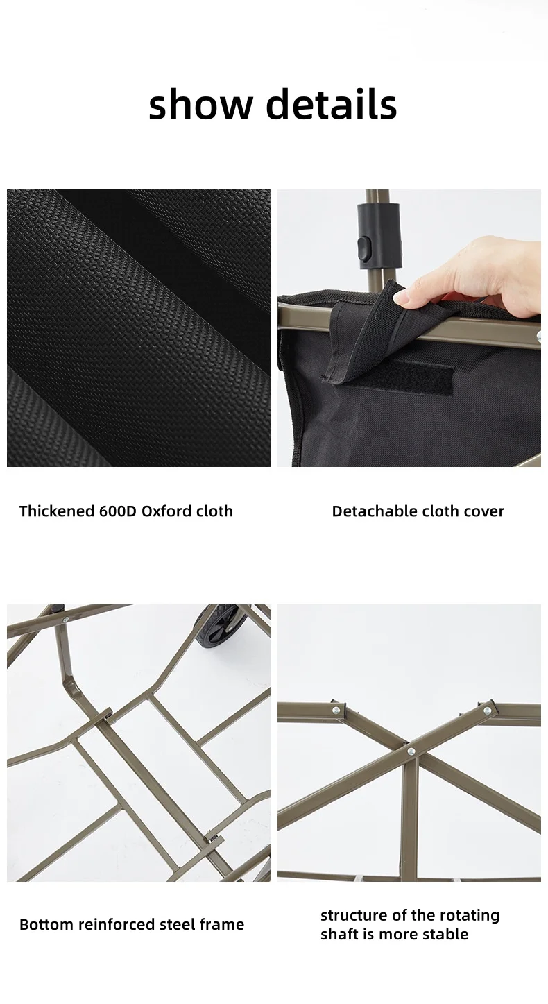 Portable Outdoor Folding Trolley for Shopping Storage Tools Picnics Children Can Lie down on It for Camping