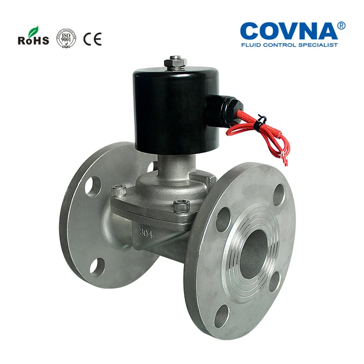 Stainless Steel Flange Connection Normal Open 1/2 Inch DC24V Solenoid Valve