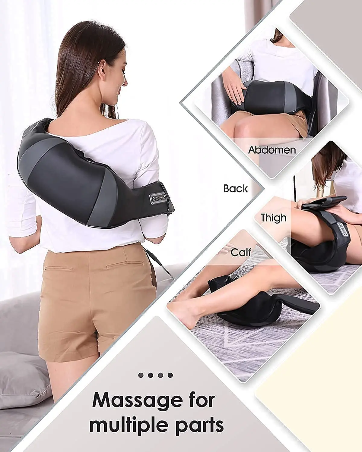 Neck shoulder massage machine device wireless shiatsu back and neck massager