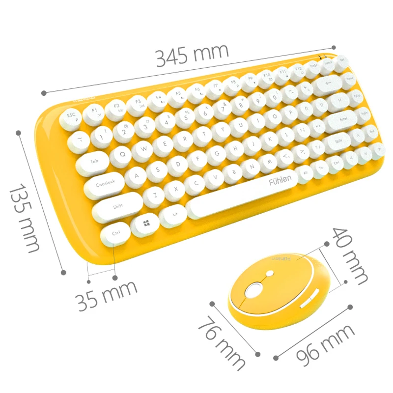 Pink mouse and keyboard  high quality 2.4ghz wireless office mouse & keyboard combo retro key design custom LOGO for cute girl