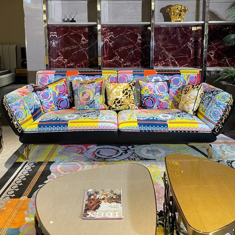 Furnistyle Hot Sale Popular New Design Versaces Rhapsdy Sofa Luxury Modern Sofa Set Furniture Living Room Luxury Sofa