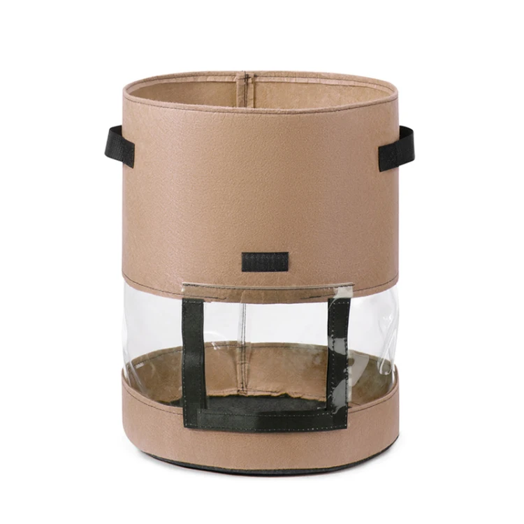 Factory wholesale custom 5 / 7 / 10Gallon breathable thicken grow bags pots garden potato felt fabric with handle for tree farms