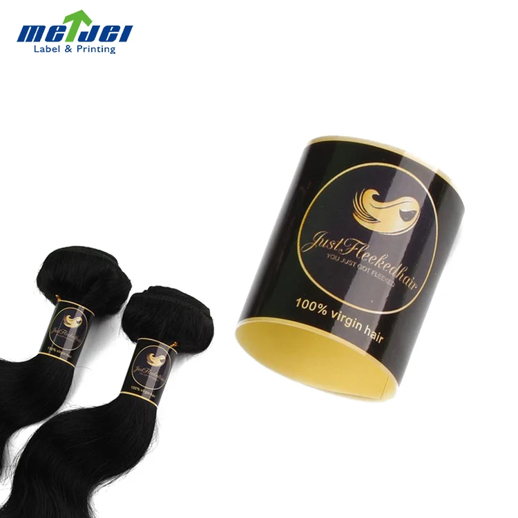 
Custom logo virgin human hair bundle extensions packaging stickers Hair Extension Sticker 