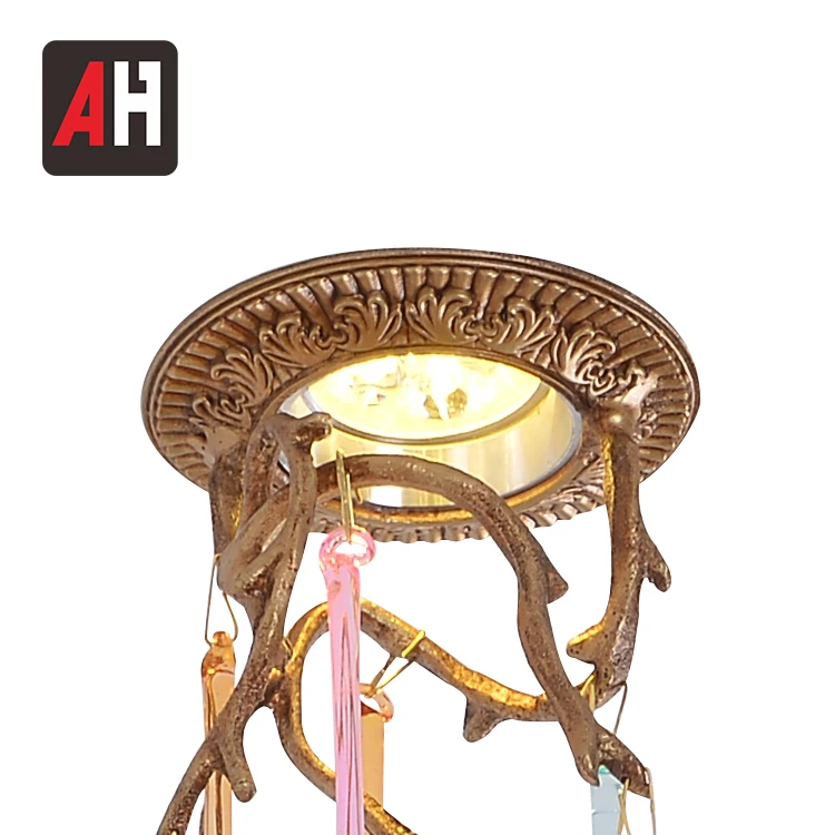 Modern Simple Coffee Shop Decoration Colorful Copper Led Ceiling Lamp