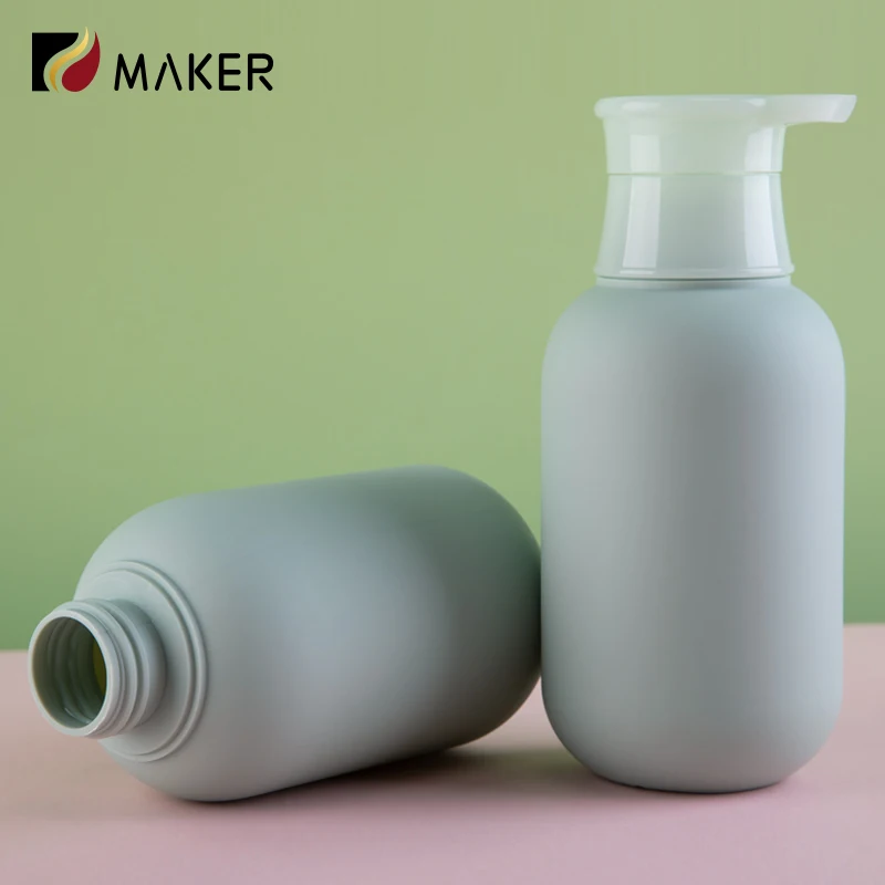 Body Milk Bottle 400ml Custom Matte HDPE Plastic Cosmetic Soft Touch Feeling Hair Conditioner Shampoo Bottle With Lotion Pump