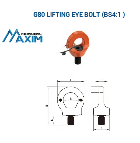 Grade 80 Swivel Lifting Key Eye Points Rotatable Lifting Eye Ring Bolts