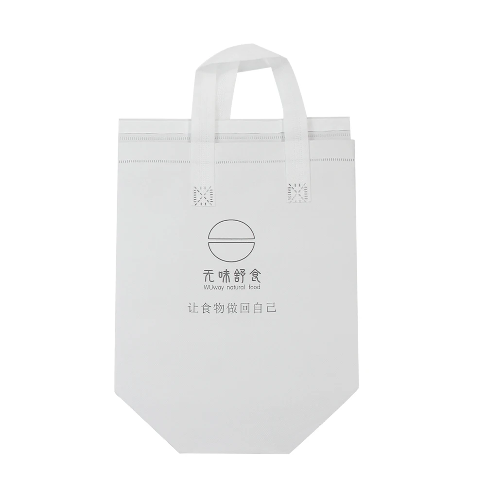 Wholesale Dessert Beverage Restaurant Takeout Waterproof Non-Woven White Sold Cooler Bag With Handle