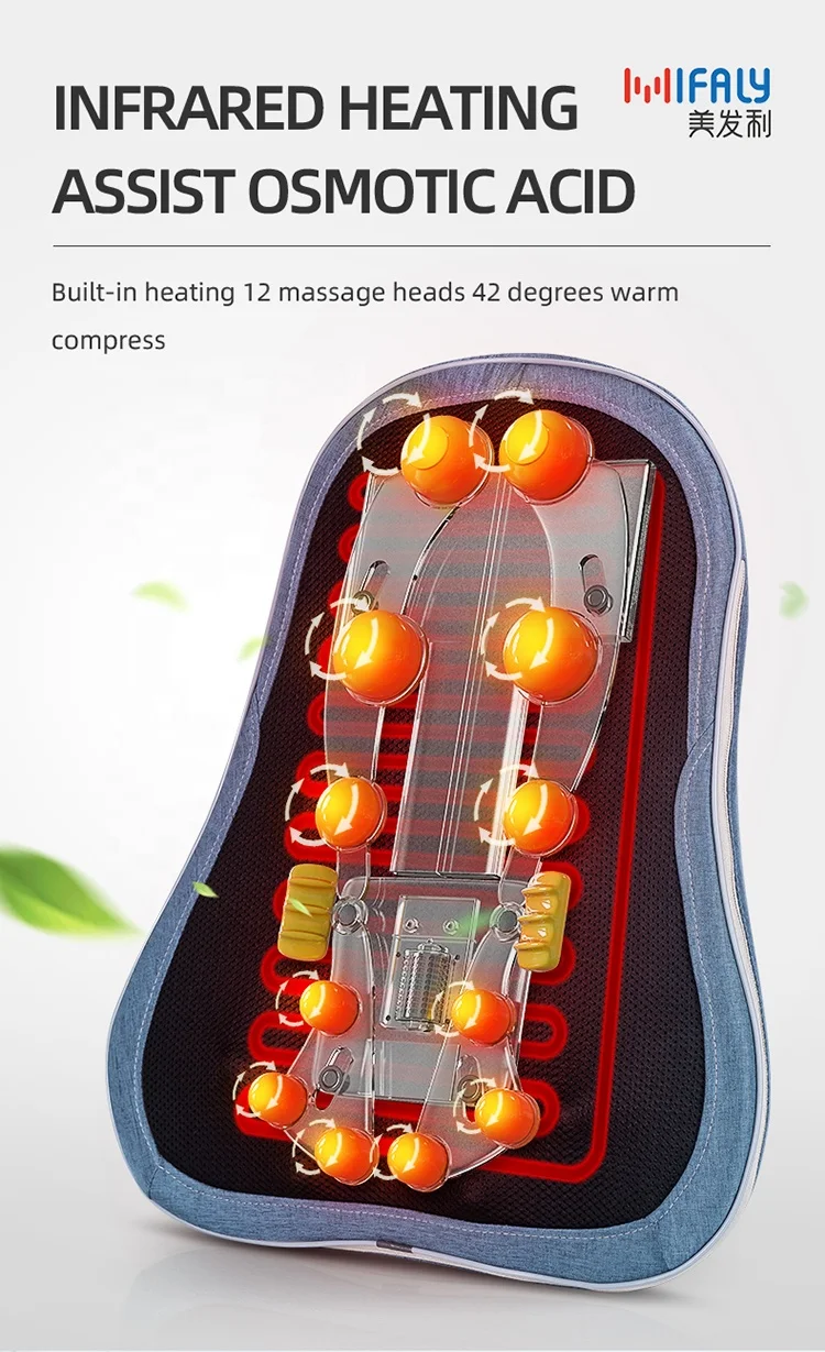 Health care amazon best selling korea heated tourmaline compress heating massage car seat cushion mat body massage