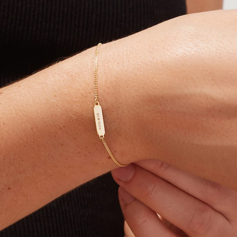 RINNTIN GB модная цепочка 14K 18K настоящий золотой браслет популярный желтый твердый ювелирные изделия для женщин девушек