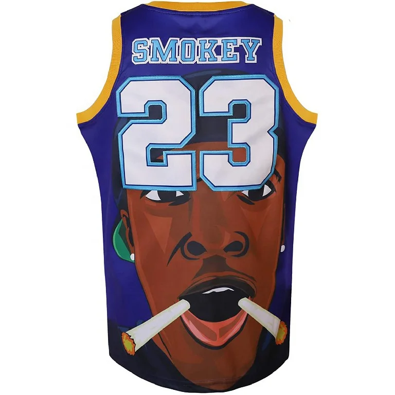Trendy Smoking Men Digital Sublimated Reversible Basketball Jersey Uniform With Numbers