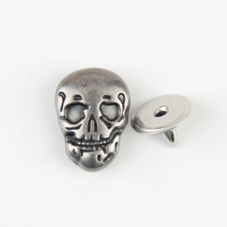 NIUNIU Factory Wholesale Best Quality Alloy Brass Metal Skull Jeans Rivets Buttons For Garment From China