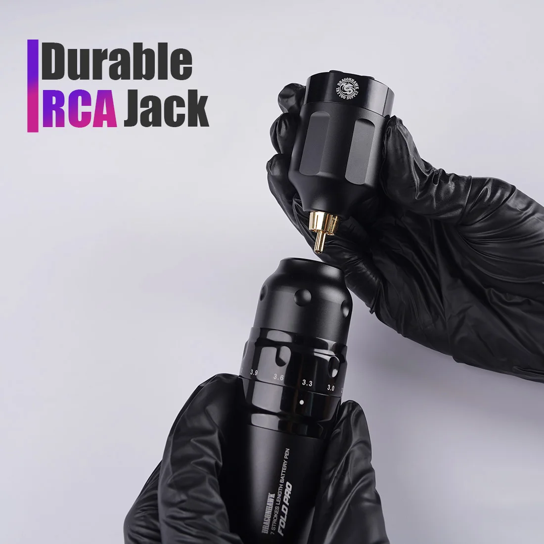 wireless tattoo pen machine RCA  battery power supply dragonhawk