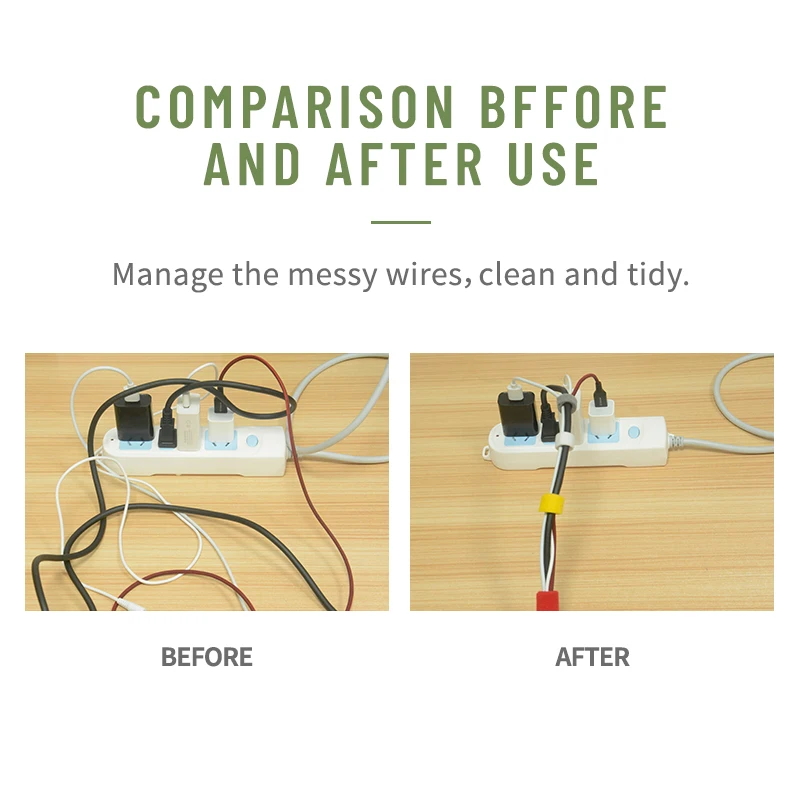 Amazon Hot Reusable Adjustable Colorful Back to Back Hook and loop Strap Nylon cable tie Fastener