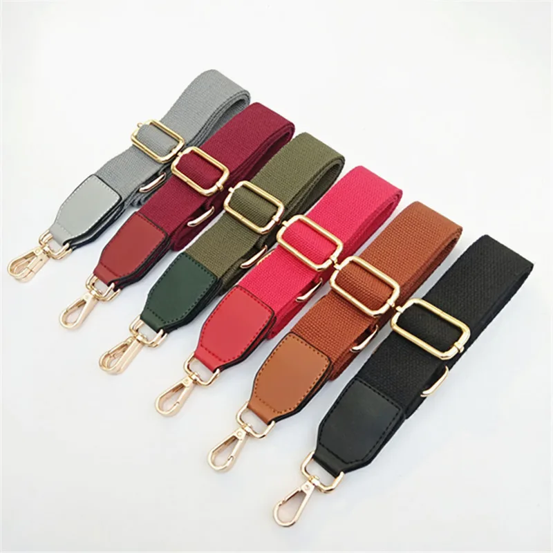 Durable 3.8cm Wide Canvas Adjustable Shoulder Strap Bag Straps For Replacement