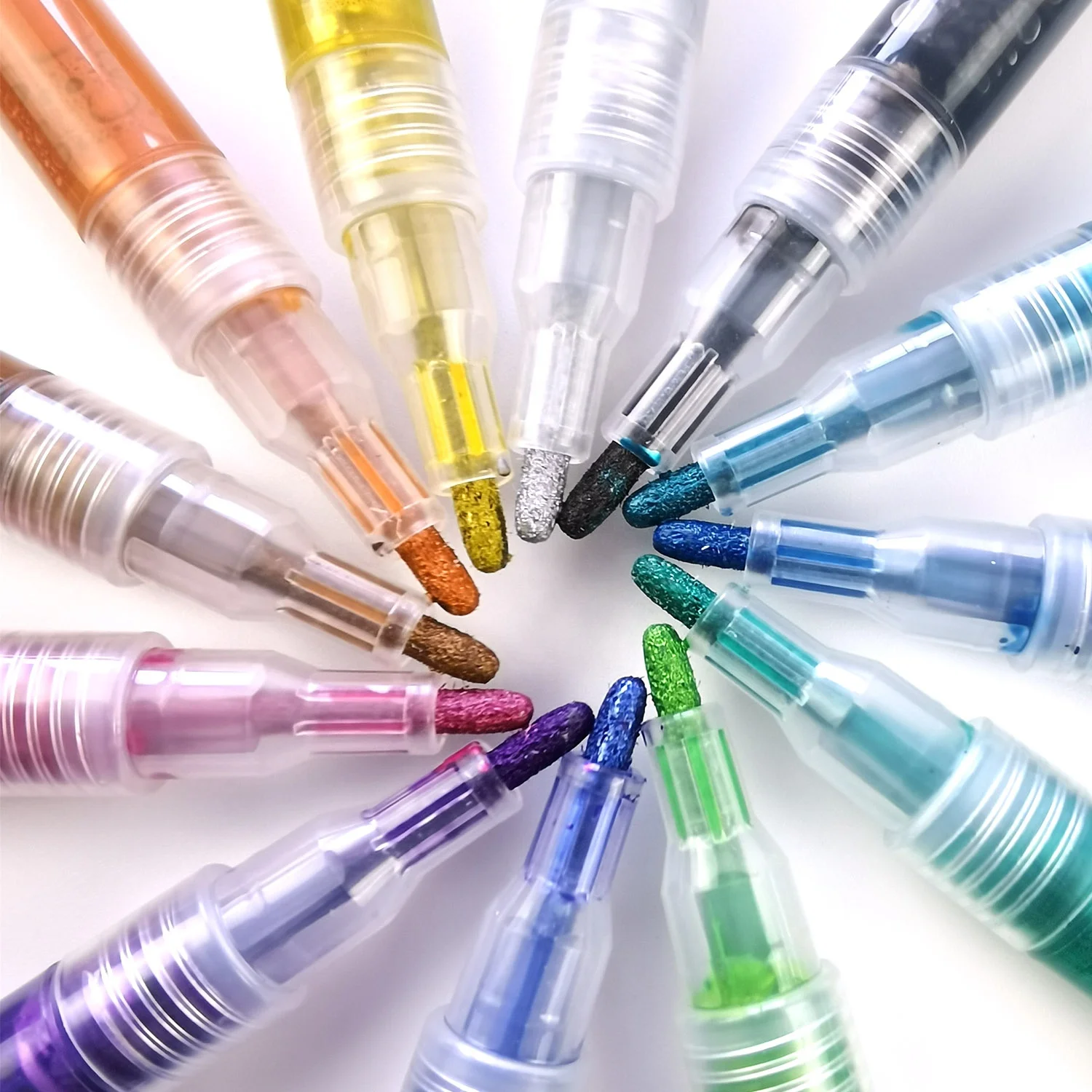 Custom 12 Color Glitter  Metallic Color DIY Gold Permanent Acrylic Paint Markers Artist Drawing  Pen