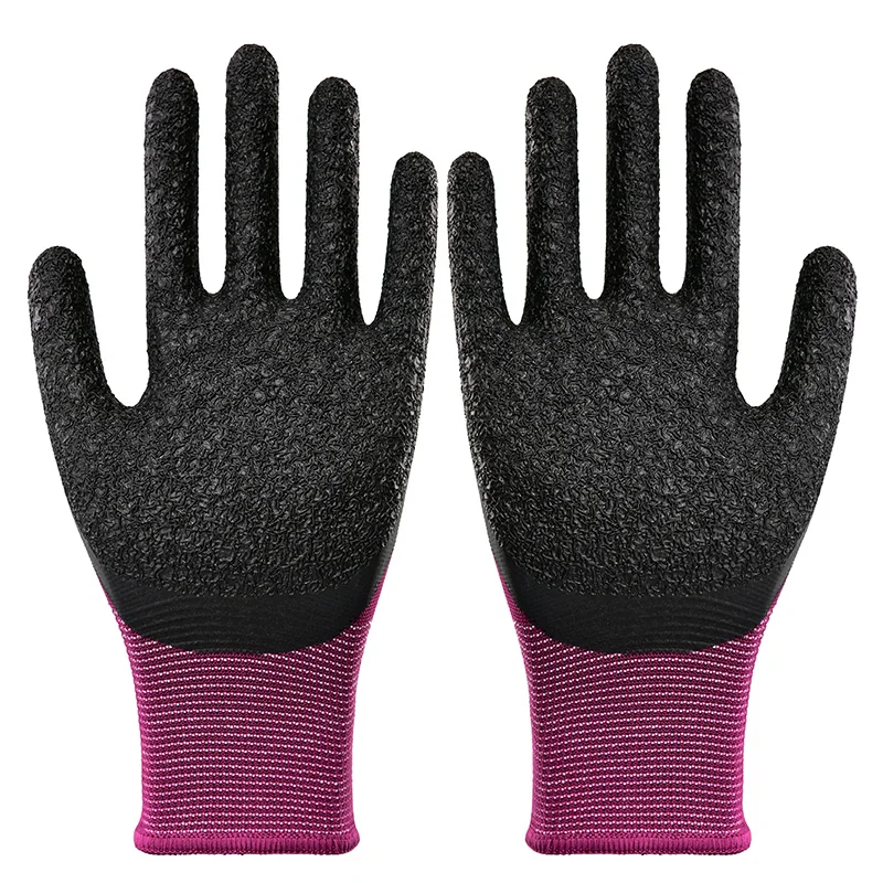 Coated Nitrile Gloves XL Size Flexible Anti-Slip Anti-Vibration Safety Gloves with Nylon Lining for Construction EN388 Certified