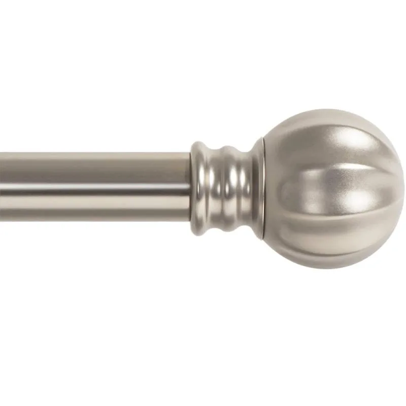 Gold Extendable Metal Single Window Rod For Curtains With Twisting Finials Adjustable Iron Curtain Rod