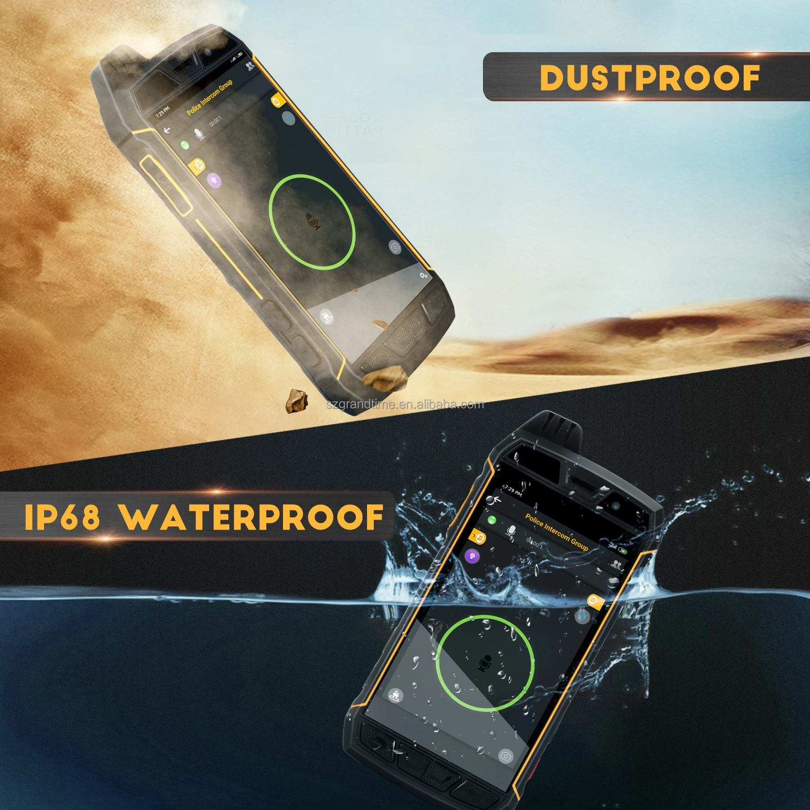 4 inch large screen Zello  POC 2 way radio talkie walkie 4G WIFI  GPRS Android 9.0 OS  long range walkie talkie