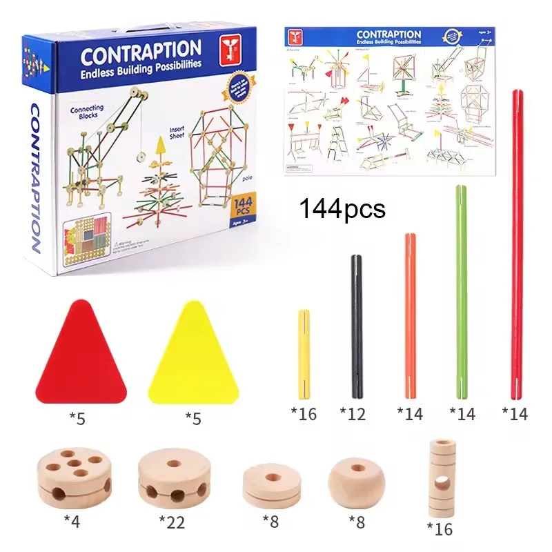 Wooden Education Smart Educational Set Big Balance Contraption Block Game Toys DIY Kids Wooden Toys Inserting And Disassembling